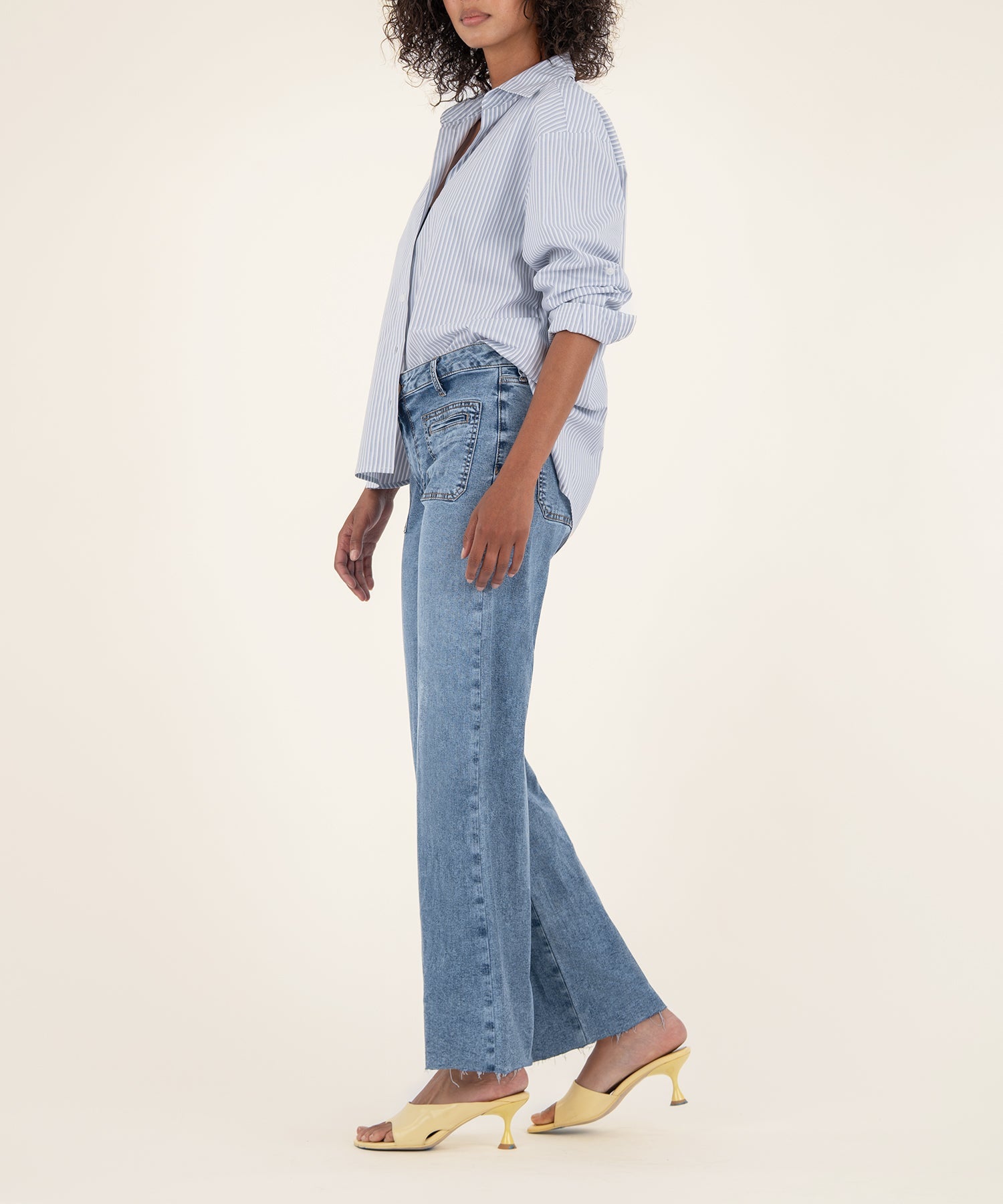 Meg Wide Leg Patch Pocket Jeans-Denim-Vixen Collection, Day Spa and Women's Boutique Located in Seattle, Washington