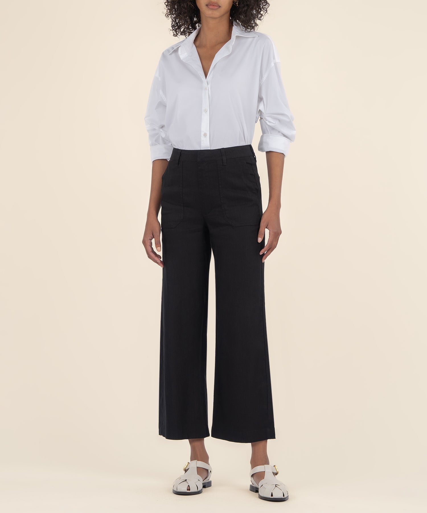KUT Topaz Linen Wide Leg Pants-Pants-Vixen Collection, Day Spa and Women's Boutique Located in Seattle, Washington