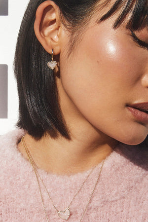 Ari Heart Huggie Earrings-Earrings-Vixen Collection, Day Spa and Women's Boutique Located in Seattle, Washington