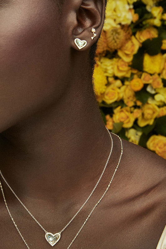 Ari Heart Stud Earrings-Earrings-Vixen Collection, Day Spa and Women's Boutique Located in Seattle, Washington