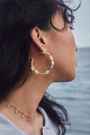 Melody Beaded Hoop Earrings-Earrings-Vixen Collection, Day Spa and Women's Boutique Located in Seattle, Washington