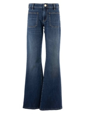 KUT Ana Patch Pocket Flare Jeans-Denim-Vixen Collection, Day Spa and Women's Boutique Located in Seattle, Washington