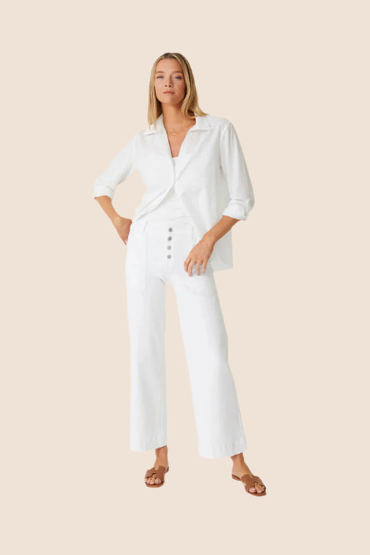 Camille Exposed Button Wide Leg-Pants-Vixen Collection, Day Spa and Women's Boutique Located in Seattle, Washington