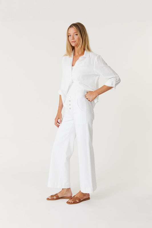 Camille Exposed Button Wide Leg-Pants-Vixen Collection, Day Spa and Women's Boutique Located in Seattle, Washington