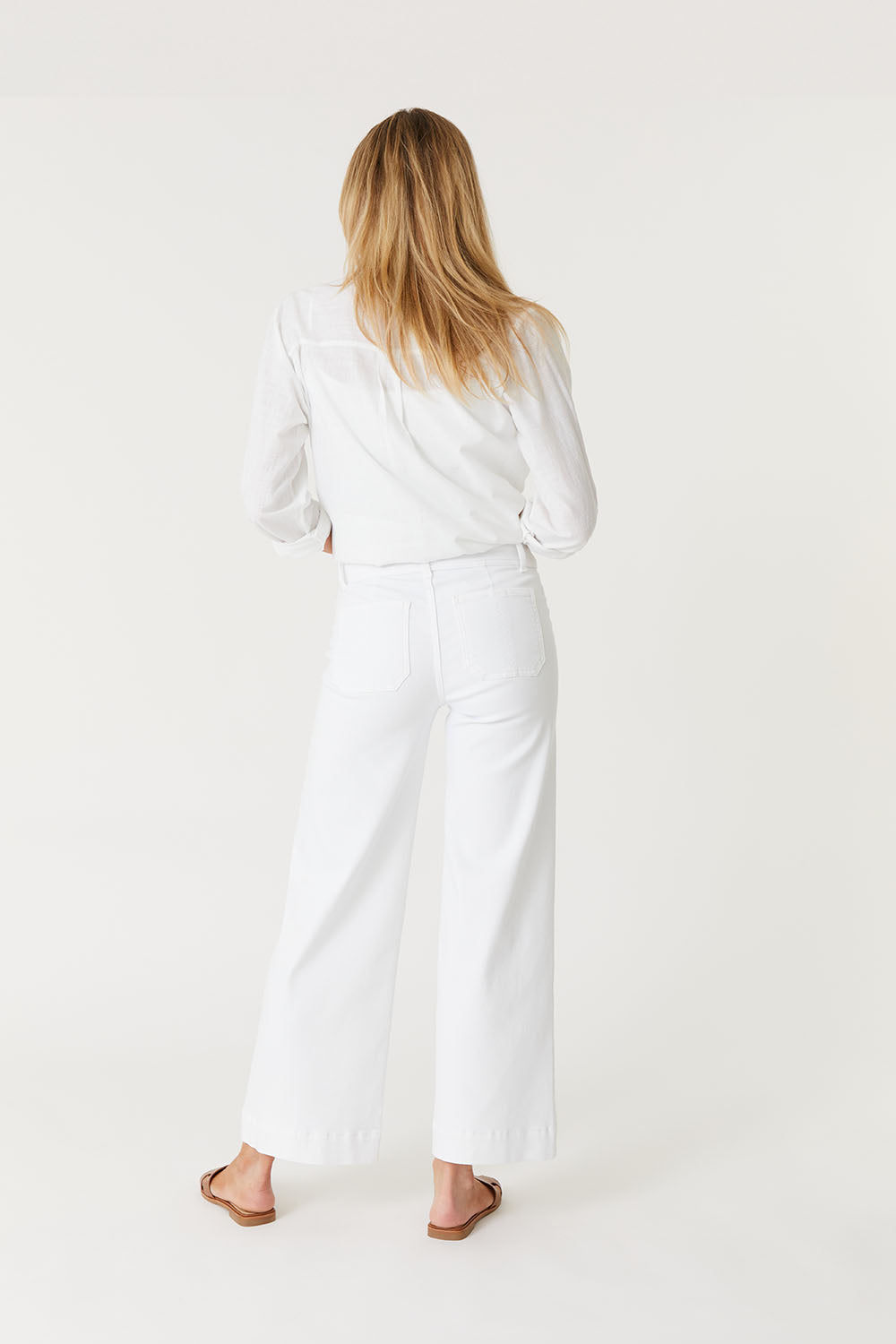 Camille Exposed Button Wide Leg-Pants-Vixen Collection, Day Spa and Women's Boutique Located in Seattle, Washington