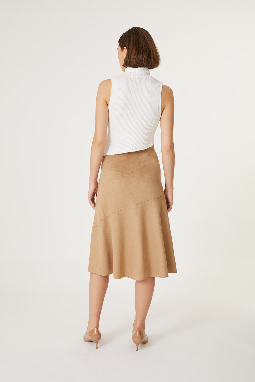 Roan Vegan Faux Suede Midi Skirt-Skirts-Vixen Collection, Day Spa and Women's Boutique Located in Seattle, Washington