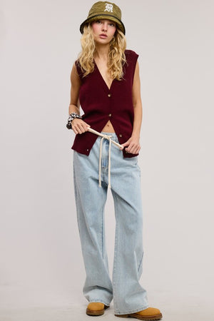 Scholars Wine Sweater Vest-Sweaters-Vixen Collection, Day Spa and Women's Boutique Located in Seattle, Washington