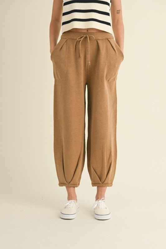 Drawstring Knit Lounge Pants-Pants-Vixen Collection, Day Spa and Women's Boutique Located in Seattle, Washington