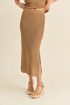 Nora Knitted Midi Skirt-Skirts-Vixen Collection, Day Spa and Women's Boutique Located in Seattle, Washington