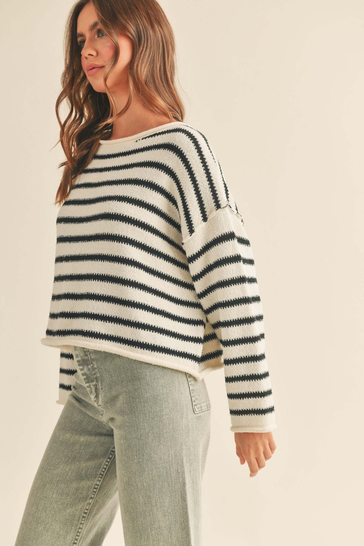 Amara Stripe Sweater-Sweaters-Vixen Collection, Day Spa and Women's Boutique Located in Seattle, Washington