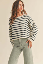 Amara Stripe Sweater-Sweaters-Vixen Collection, Day Spa and Women's Boutique Located in Seattle, Washington