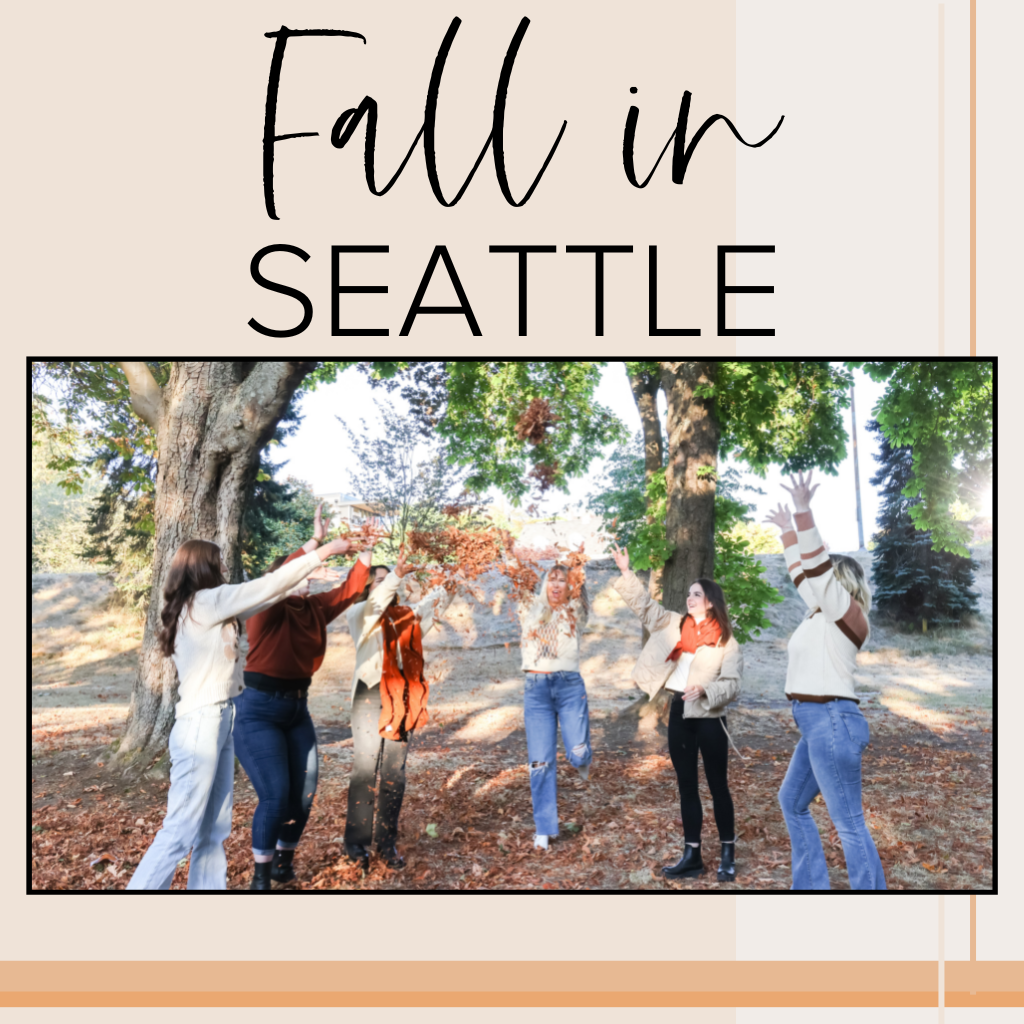Fall in Seattle | Vixen Collection Lookbook | Women Throwing LEaves in a park setting