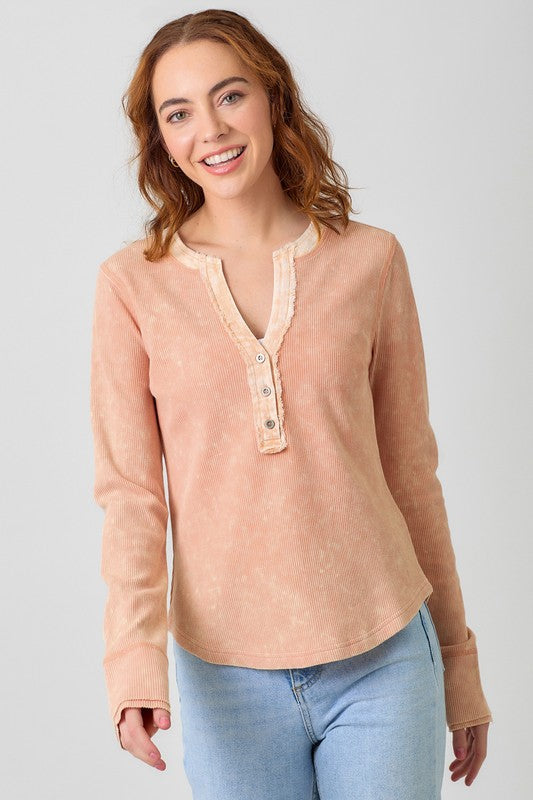 Brynn Thermal Henley Top-Long Sleeves-Vixen Collection, Day Spa and Women's Boutique Located in Seattle, Washington