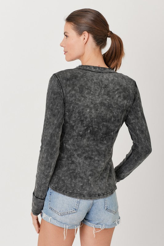 Brynn Thermal Henley Top-Long Sleeves-Vixen Collection, Day Spa and Women's Boutique Located in Seattle, Washington