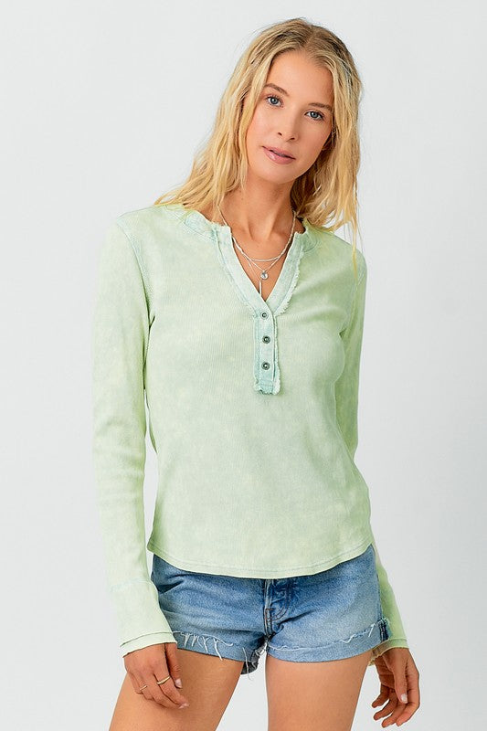 Brynn Thermal Henley Top-Long Sleeves-Vixen Collection, Day Spa and Women's Boutique Located in Seattle, Washington