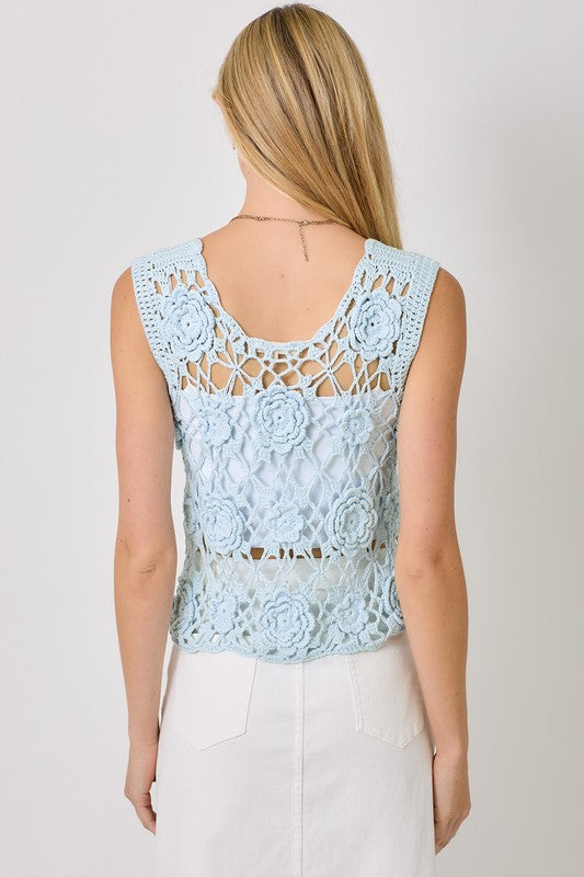 Elara Crochet Tank-Sweaters-Vixen Collection, Day Spa and Women's Boutique Located in Seattle, Washington