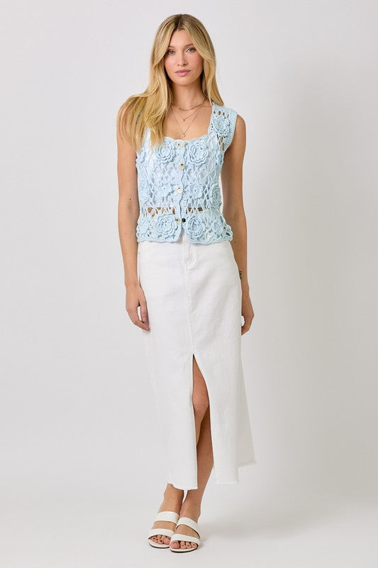 Elara Crochet Tank-Sweaters-Vixen Collection, Day Spa and Women's Boutique Located in Seattle, Washington