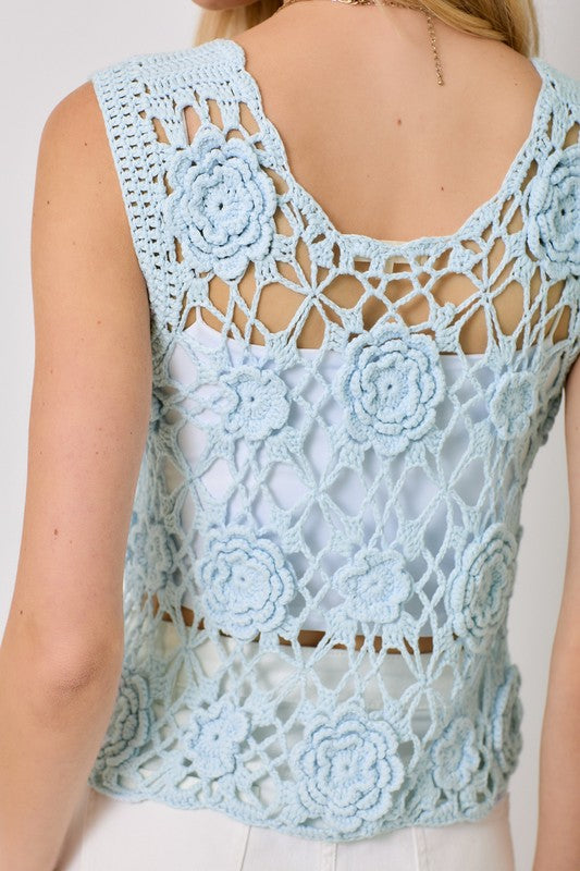 Elara Crochet Tank-Sweaters-Vixen Collection, Day Spa and Women's Boutique Located in Seattle, Washington