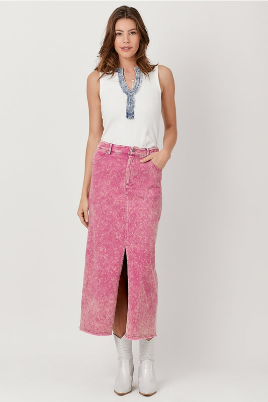 Washed Away Henley Top-Tank Tops-Vixen Collection, Day Spa and Women's Boutique Located in Seattle, Washington