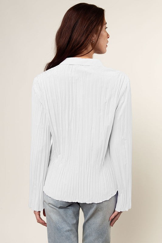 Lauren Crushed Blouse-Long Sleeves-Vixen Collection, Day Spa and Women's Boutique Located in Seattle, Washington
