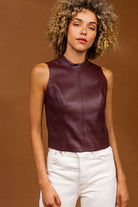 Nadine Mock Neck Top-Tank Tops-Vixen Collection, Day Spa and Women's Boutique Located in Seattle, Washington