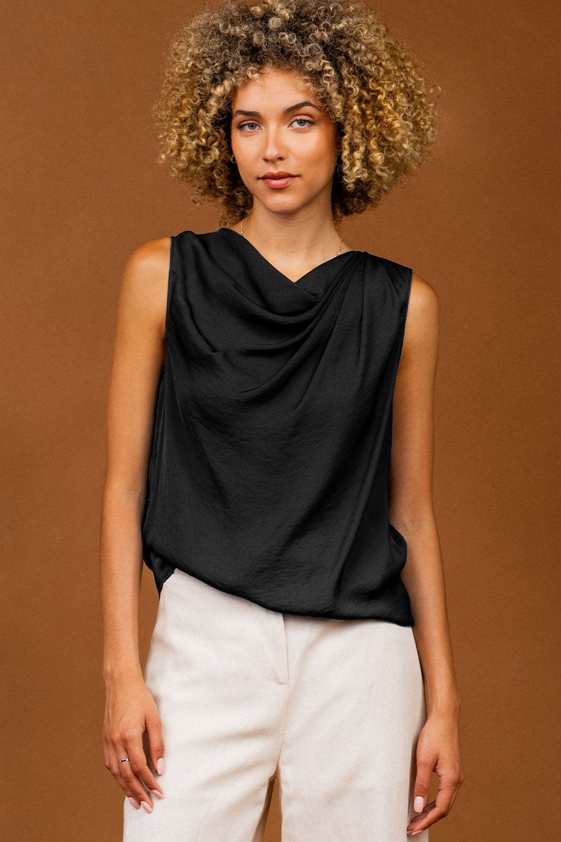 Florence Draped Tank-Tank Tops-Vixen Collection, Day Spa and Women's Boutique Located in Seattle, Washington