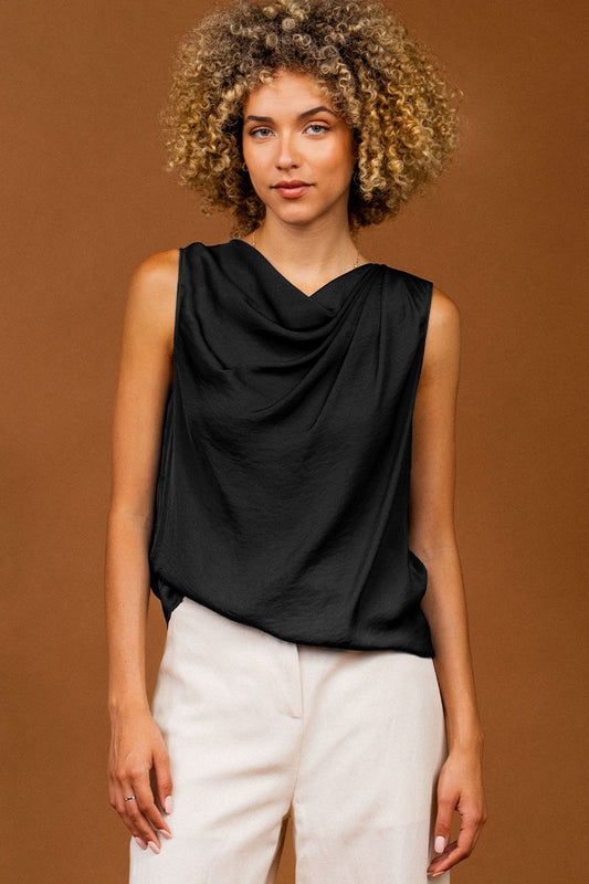 Florence Draped Tank-Tank Tops-Vixen Collection, Day Spa and Women's Boutique Located in Seattle, Washington