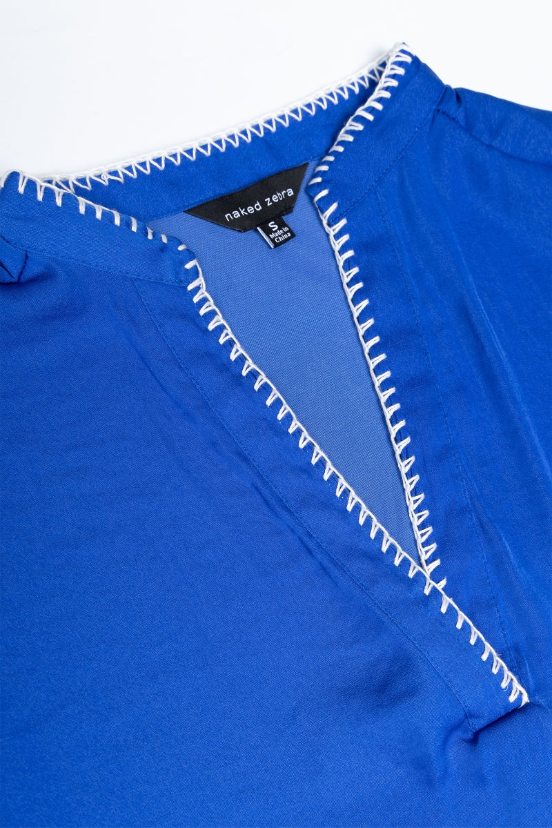 Margaux Stitch Blouse-Short Sleeves-Vixen Collection, Day Spa and Women's Boutique Located in Seattle, Washington