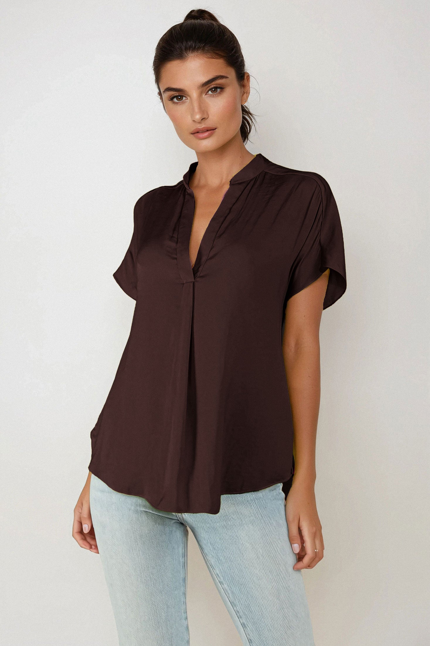 Mindy Top Naturals-Short Sleeves-Vixen Collection, Day Spa and Women's Boutique Located in Seattle, Washington