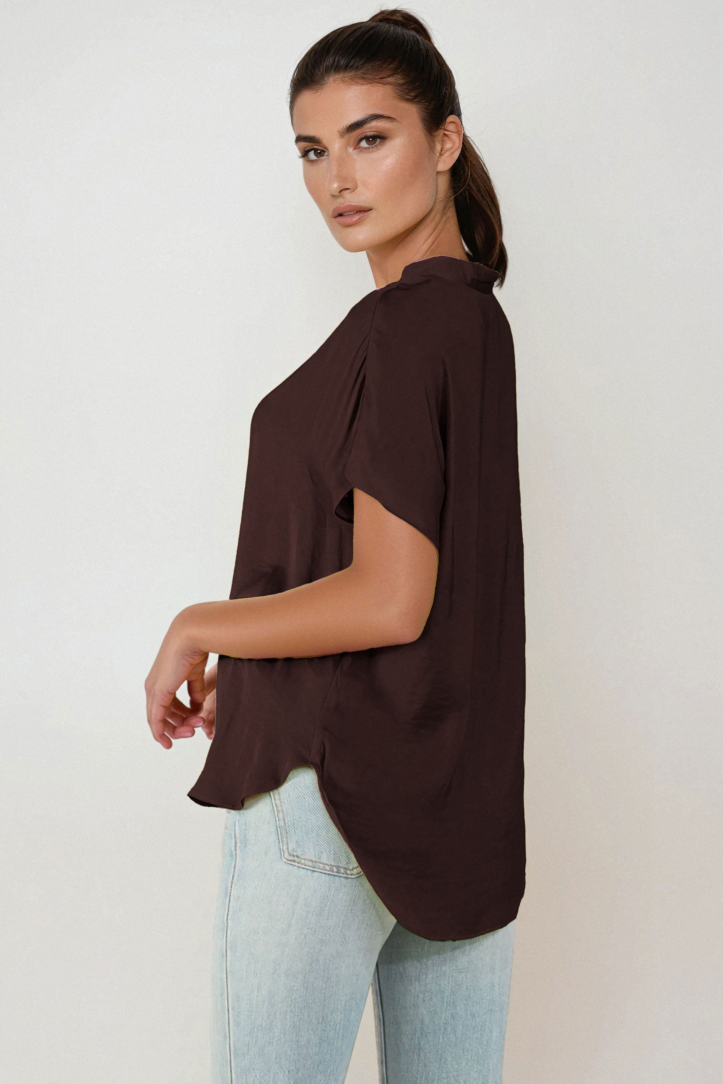 Mindy Top Naturals-Short Sleeves-Vixen Collection, Day Spa and Women's Boutique Located in Seattle, Washington