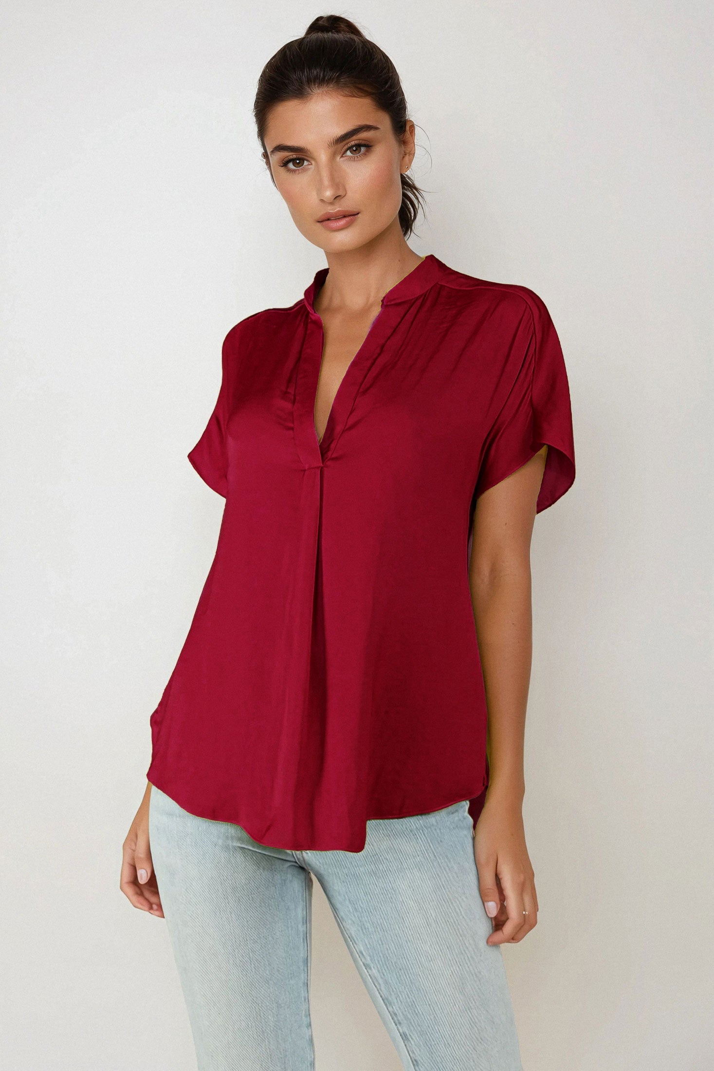Mindy Top Jewel Tones-Short Sleeves-Vixen Collection, Day Spa and Women's Boutique Located in Seattle, Washington
