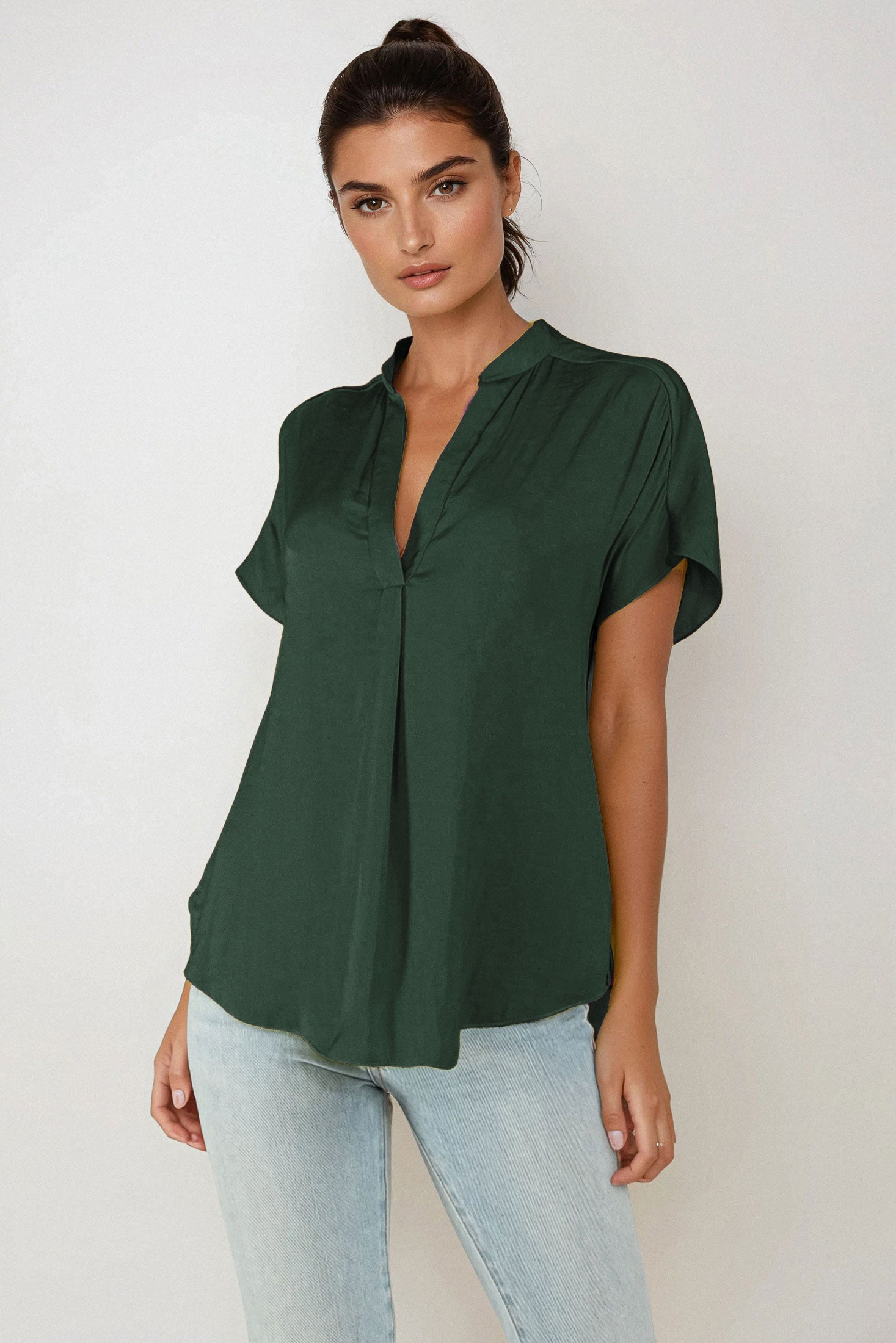Mindy Top Jewel Tones-Short Sleeves-Vixen Collection, Day Spa and Women's Boutique Located in Seattle, Washington