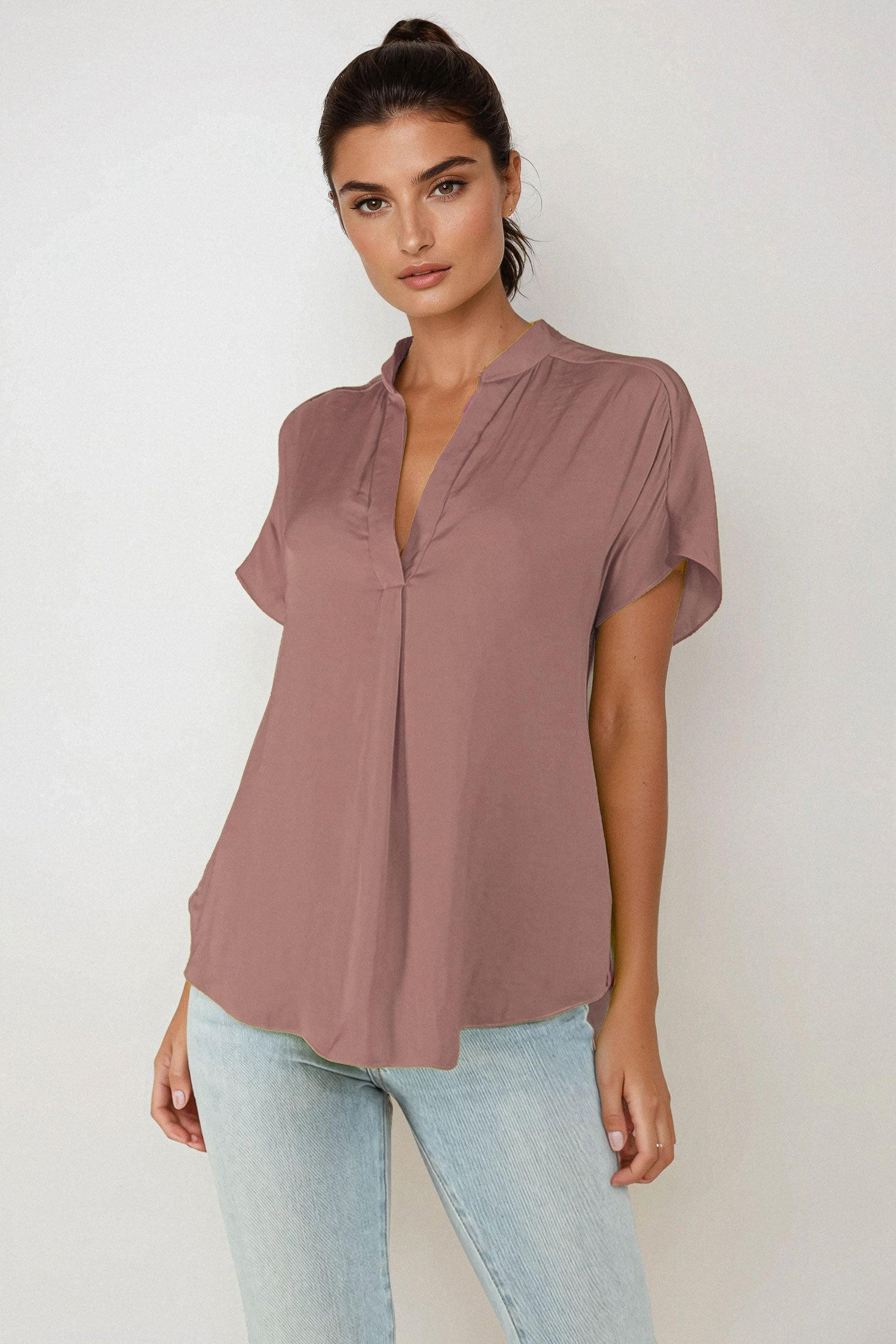 Mindy Top Naturals-Short Sleeves-Vixen Collection, Day Spa and Women's Boutique Located in Seattle, Washington