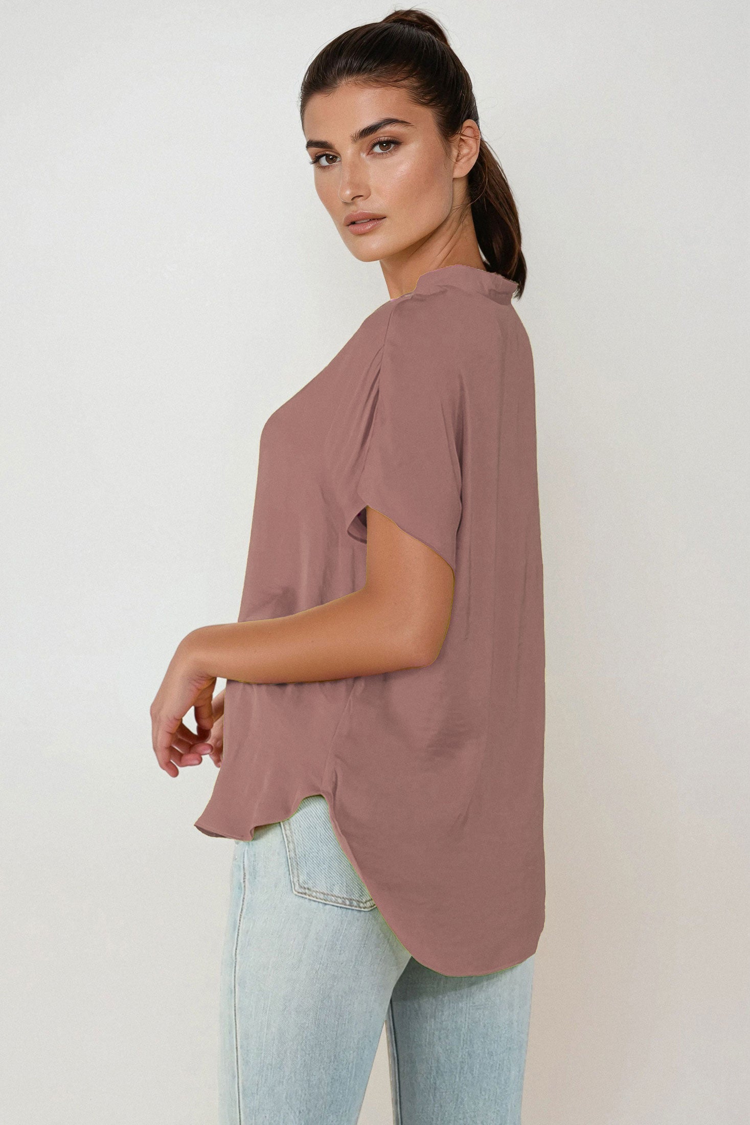 Mindy Top Naturals-Short Sleeves-Vixen Collection, Day Spa and Women's Boutique Located in Seattle, Washington