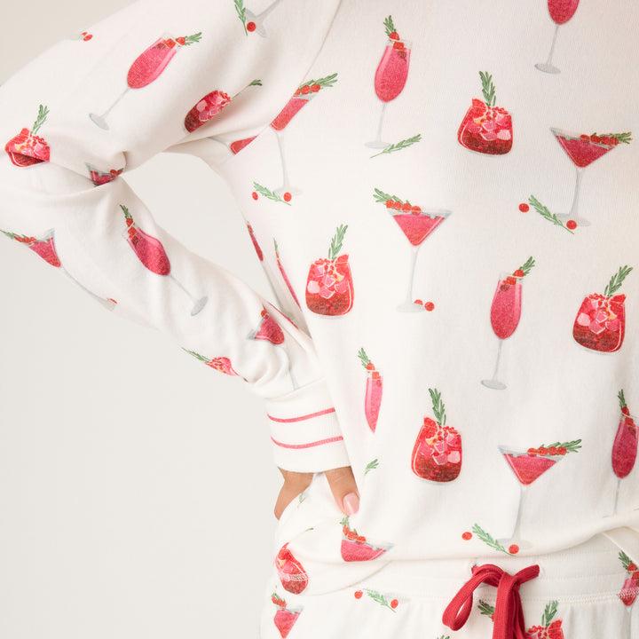 Cranberries & Cocktails Long Sleeve Top-Long Sleeves-Vixen Collection, Day Spa and Women's Boutique Located in Seattle, Washington