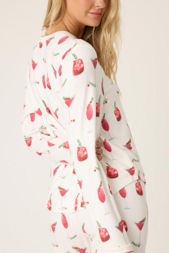 Cranberries & Cocktails Long Sleeve Top-Long Sleeves-Vixen Collection, Day Spa and Women's Boutique Located in Seattle, Washington