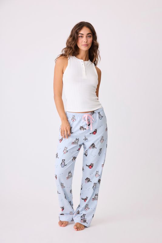 Coffee & Cat Naps Flannel Pant-Loungewear Bottoms-Vixen Collection, Day Spa and Women's Boutique Located in Seattle, Washington