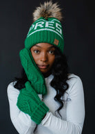 Green white View. Pom Hat-Hats-Vixen Collection, Day Spa and Women's Boutique Located in Seattle, Washington