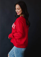 Red Apres Ski Sweater-Sweaters-Vixen Collection, Day Spa and Women's Boutique Located in Seattle, Washington