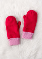 Duo Tone Knit Mittens-Accessories-Vixen Collection, Day Spa and Women's Boutique Located in Seattle, Washington