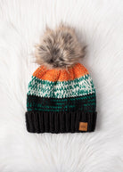 Patterned Pom Hat-Hats-Vixen Collection, Day Spa and Women's Boutique Located in Seattle, Washington