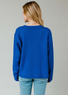 Frosted Blueberry Ski Sweater-Sweaters-Vixen Collection, Day Spa and Women's Boutique Located in Seattle, Washington