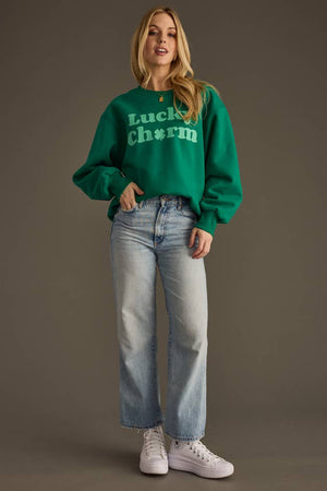 Lucky Charm Sweatshirt-Sweatshirts-Vixen Collection, Day Spa and Women's Boutique Located in Seattle, Washington