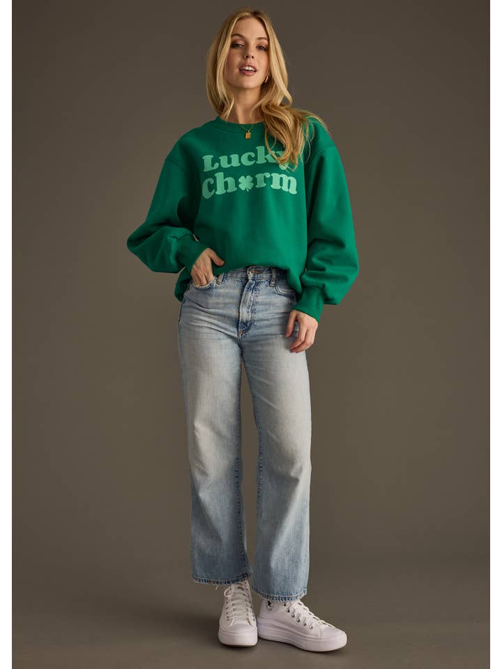 Lucky Charm Sweatshirt-Sweatshirts-Vixen Collection, Day Spa and Women's Boutique Located in Seattle, Washington