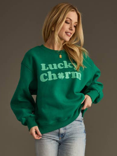 Lucky Charm Sweatshirt-Sweatshirts-Vixen Collection, Day Spa and Women's Boutique Located in Seattle, Washington
