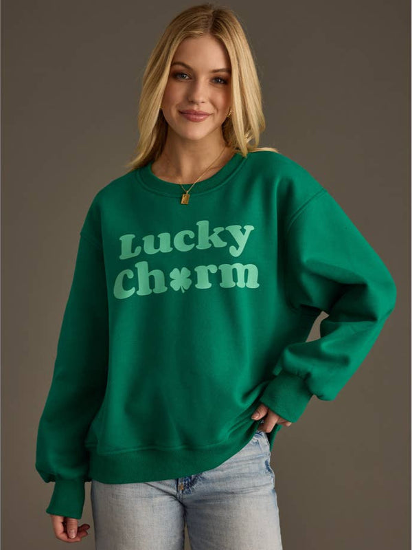 Lucky Charm Sweatshirt-Sweatshirts-Vixen Collection, Day Spa and Women's Boutique Located in Seattle, Washington