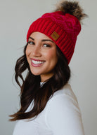 Patterned Pom Hat-Hats-Vixen Collection, Day Spa and Women's Boutique Located in Seattle, Washington