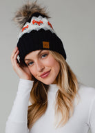 Patterned Pom Hat-Hats-Vixen Collection, Day Spa and Women's Boutique Located in Seattle, Washington