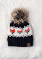 Patterned Pom Hat-Hats-Vixen Collection, Day Spa and Women's Boutique Located in Seattle, Washington