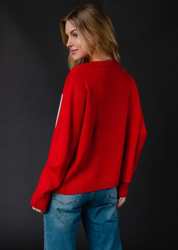 Frosty Holly Ski Sweater-Sweaters-Vixen Collection, Day Spa and Women's Boutique Located in Seattle, Washington